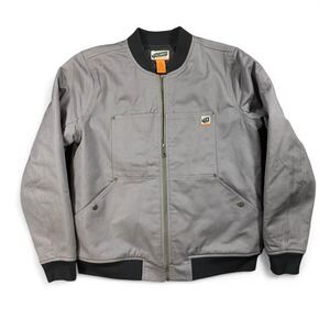 40 Grit Jacket Men L Gray Cotton Workwear Utility Outerwear Durable Casual